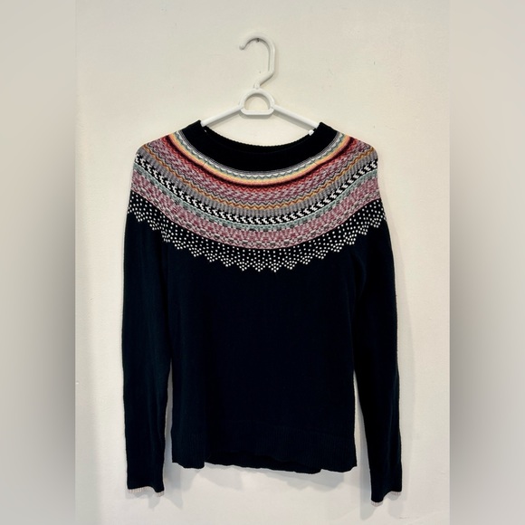 A New Day Black Multicolored Fair Isle Sweater Womans Small - Picture 2 of 5